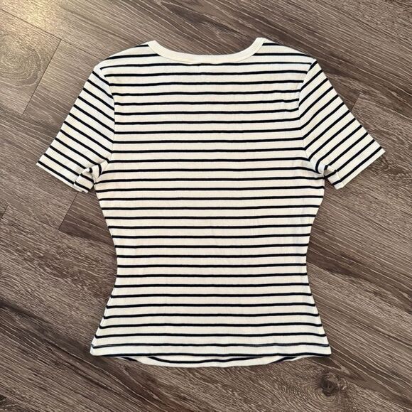 Boden Ribbed Striped Short Sleeve - Picture 7 of 8